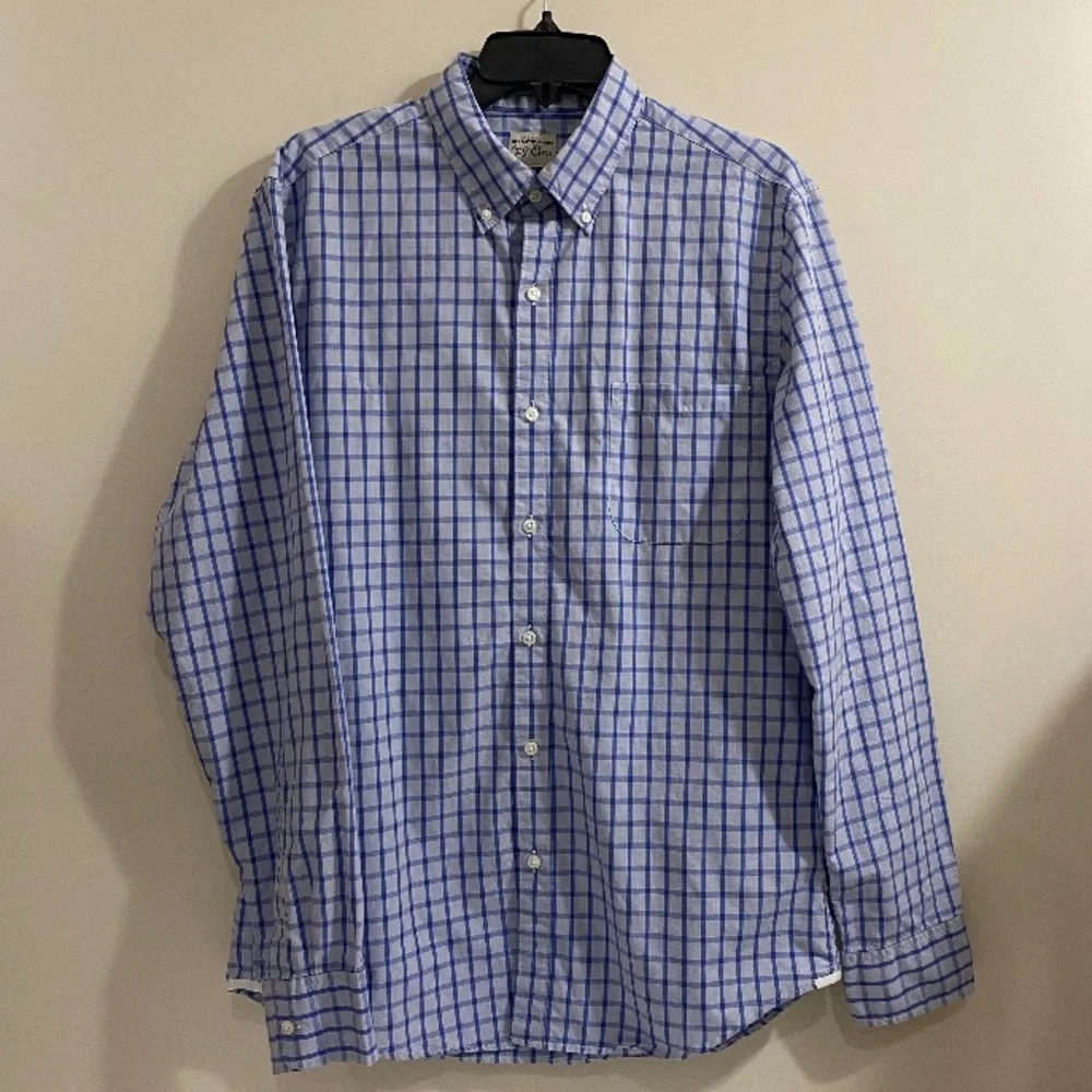 J Crew Blue Checkered Button Down Shirt Size M